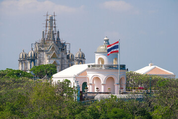 View of the old royal observatory building on Phra Nakhon Khiri hill. Phetchaburi, Thailand