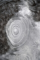 lines in the ice close up