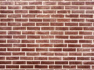 Texture of red brick masonry. Background of wall pattern. Close-up