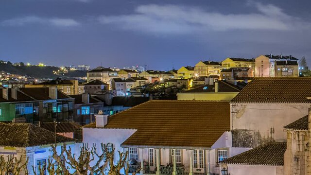 Cathedral in Odivelas, Portugal. Nice night view. District of Lisbon.