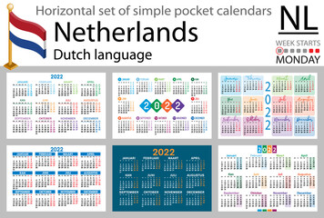 Dutch horizontal pocket calendar for 2022