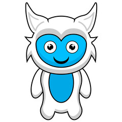 cute yeti mascot snow monster cartoon character illustration