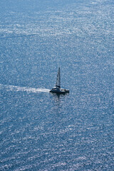 lonely sailing yacht in Andaman sea