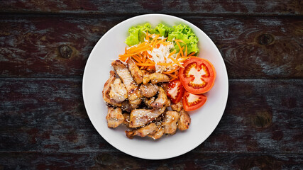 Deep fried dried pork with tomato