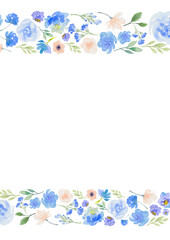 青いバラの飾り枠