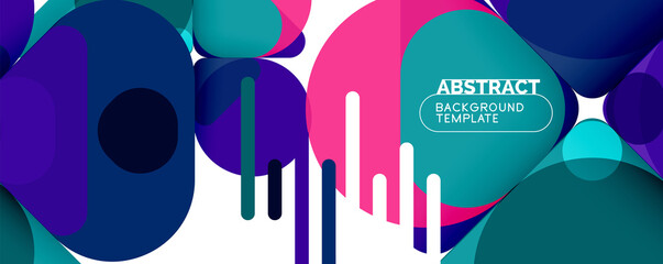 Modern geometric round shapes and dynamic lines, abstract background. Vector illustration for placards, brochures, posters and banners