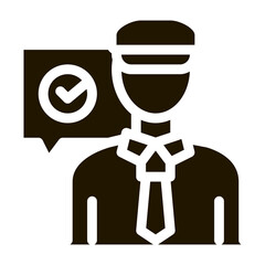 Policeman Access Icon Vector Glyph Illustration