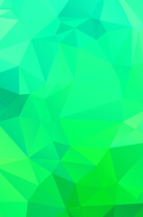 Abstract green vivid wallpaper mosaic background. Geometric triangle