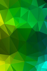 Abstract green vivid wallpaper mosaic background. Geometric triangle