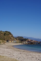 Fototapeta na wymiar 静岡県南伊豆爪木埼の海と浜の風景 