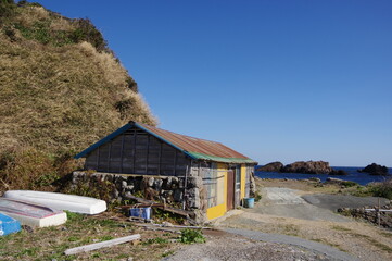 静岡県南伊豆爪木埼の海と浜の風景
