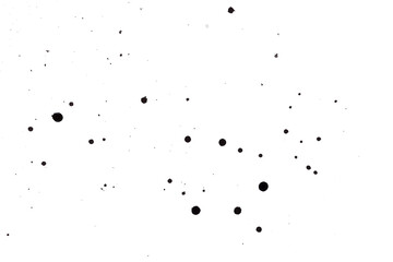 abstract black splashes on white watercolor paper. monochrome image.