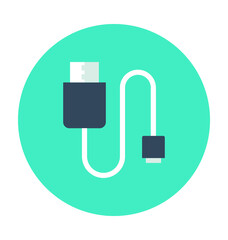 Usb Cable Colored Vector Icon