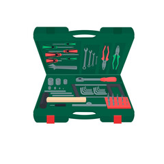 Toolbox. A set of tools. Instruments, vector illustration