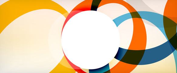 Obraz premium Ring geometric shapes, o letter repetition wallpaper. Abstract background for business or technology presentations, internet posters or web brochure covers