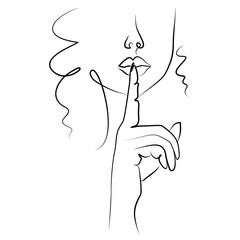 line drawing, line drawing of a beautiful woman's body to print and hang on the wall  © photoidea