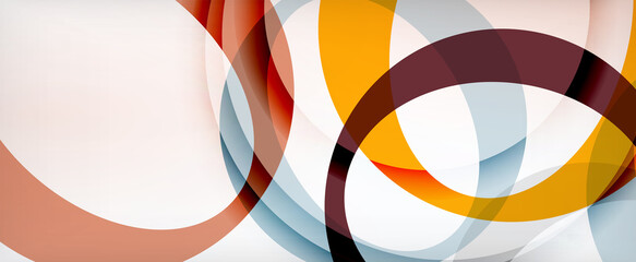 Obraz premium Ring geometric shapes, o letter repetition wallpaper. Abstract background for business or technology presentations, internet posters or web brochure covers