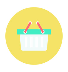 Shopping Basket Colored Vector Icon 
