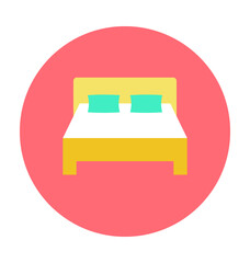 Bed Colored Vector Icon