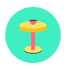 Round Table Colored Vector Icon