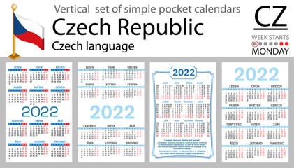 Czech vertical pocket calendar for 2022