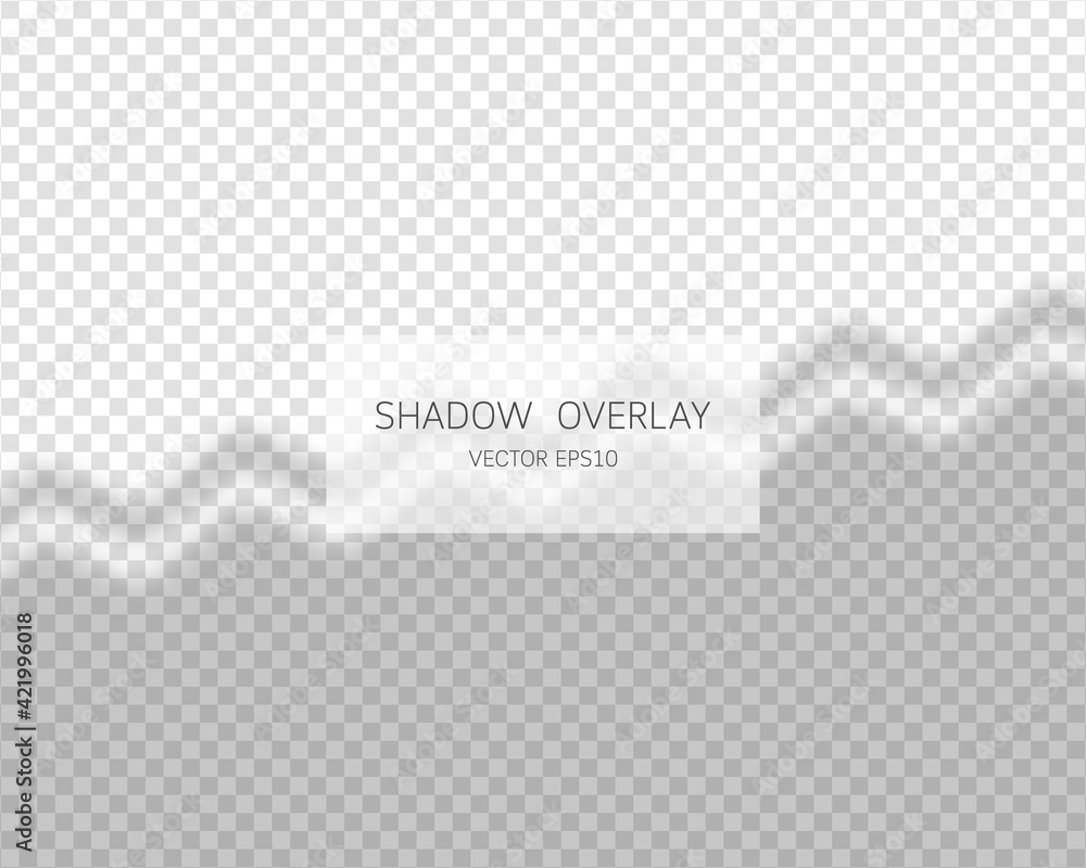 Poster shadow overlay effect. natural shadows from window isolated on transparent background. vector illust