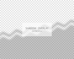 Shadow overlay effect. Natural shadows from window isolated on transparent background. Vector illustration. 