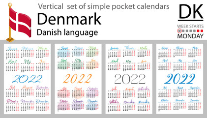 Denmark vertical pocket calendar for 2022