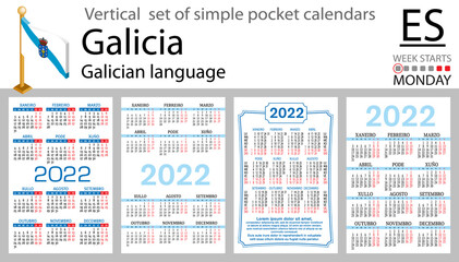 Galician vertical pocket calendar for 2022