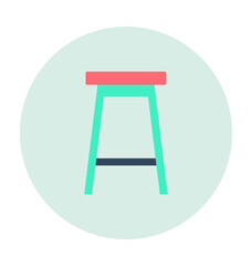 Bar Stool Colored Vector Icon