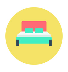 Bed Colored Vector Icon