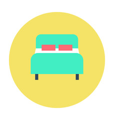 Bed Colored Vector Icon