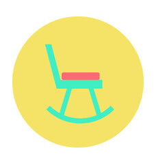 Rocking Chair Colored Vector Icon