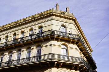 Traditional Haussmann French Architecture with Typical Windows and Balconies like Paris in bordeaux France