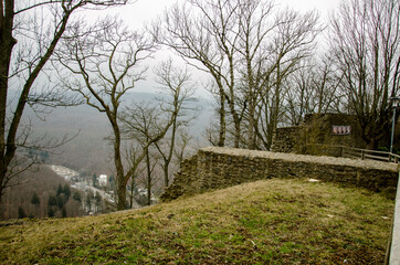 Urlaub/Reisen Auf dem Burgberg und der Ruine Harzburg mit Blick über den Harz.