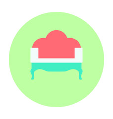 Couch Colored Vector Icon