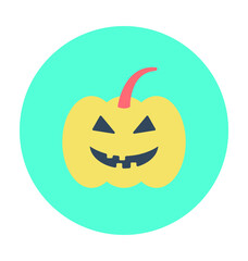 Halloween Pumpkin Colored Vector Icon