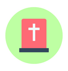 Obraz premium Gravestone Colored Vector Icon