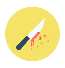 Bloody Knife Colored Vector Icon