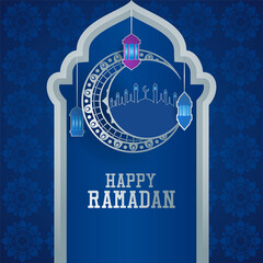 ramadan mubarak ramadan kareem, happy ramadan greeting design for Muslims holy month, vector illustration