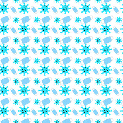 Coronavirus seamless pattern. Protection against virus, coronavirus, flu, colds, diseases.