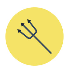 Halloween Trident Colored Vector Icon