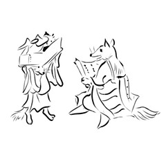 鳥獣戯画　きつね