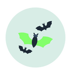 Halloween Bats Colored Vector Icon