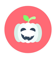 Halloween Pumpkin Colored Vector Icon