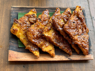 Indonesian grilled tempe or tempeh with sweet soy sauce