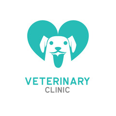 veterinary logo isolated on white background, vector illustration