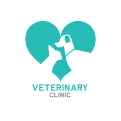 veterinary logo isolated on white background, vector illustration