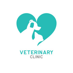 veterinary logo isolated on white background, vector illustration
