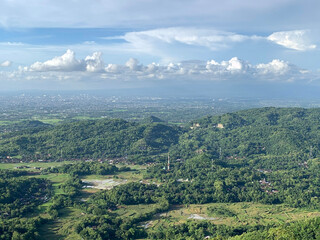 Naklejka premium View from Becici Peak or Puncak Becici, Yogyakarta.